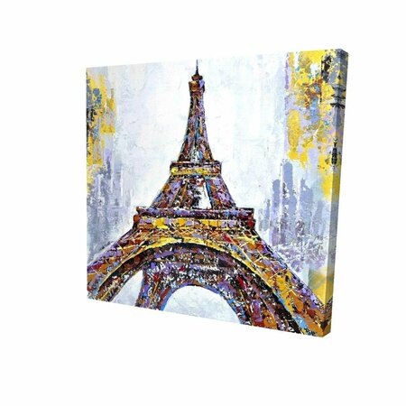 FONDO 32 x 32 in. Abstract Paint Splash Eiffel Tower-Print on Canvas FO2789396